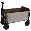 CAVINAS All-in-One Expandable Folding Wagon Cart with Bench Seat, Storage Compartment & Included Dog Tether, All Terrain Beach Wagons - 3 of 4