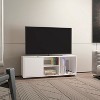 Vynxaria Modern TV Stand, 1 Door, 4 Shelves, 55" TV Capacity, Sleek Black Wengue Finish - 3 of 4