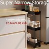 YONWAY Storage Cart, Rolling Utility Organizer Cart, Mobile Shelving Unit Slide Out Storage Shelves for Kitchen, Living Room and Bathroom - 4 of 4