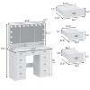 FUFU&GAGA Elegant Makeup Vanity Table with Adjustable Mirror Large Desk - 3 of 4