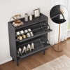 2 Shoe Cabinet with Flip Drawers, Wooden Shoe Cabinet with Adjustable Shelf, Freestanding Shoe Organizer, Hidden Shoe Storage for Entryway Hallway - 4 of 4