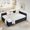Lycvki Full Size Upholstered Tufted Bed Frame with Two Drawers and Comfortable Backrest - 3 of 4
