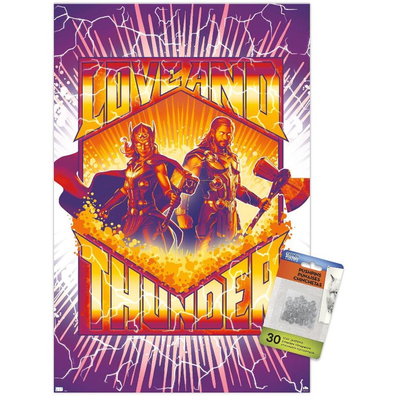 Trends International Marvel Thor: Love and Thunder - Purple Lightning Unframed Wall Poster Prints, 1 of 7