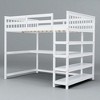 Full Size Loft Bed with Built-In Desk, Storage Shelves, Guardrails, and Ladder, Space-Saving Wood Frame - 4 of 4