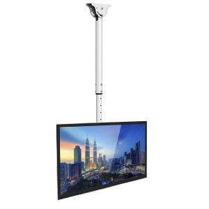 Mount-It! TV Ceiling Mount Bracket, Adjustable Full Motion, Tilting and Swiveling for Flat Panel LCD LED OLED Plasma TVs, Fits 32 - 70 in. TVs, White - 1 of 4