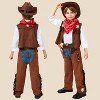 Joyfy Kids Brown Cowboy Western Halloween Costume Set, Deluxe Cowboy Outfit Set with Hat for Boys Halloween Dress-up Role Play Party - 3 of 4