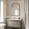 2 Pieces 36 In.H x 24 In.W Aluminum Alloy Fine Edged Right Angled Arch Black Hanging Mirror Frame Wall Mirror - 4 of 4