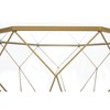 LeisureMod Malibu 31" Octagon Coffee Table - Modern Glass Top, Geometric Wireframed Accent Table, Perfect for Living Rooms and Small Spaces - 4 of 4