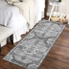 Washable Rug Vintage Oriental Distressed Rug Non Slip Non Shedding Rug Retro Medallion Foladable Rugs Low Pile Carpet for Bedroom Living Room Nursery - 4 of 4