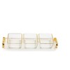 Classic Touch 3 Bowl Serving Dish White Tray and Glass Bowls with Gold Trim - 13.5"L - 2 of 3