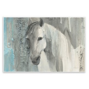 Stupell Industries White Wild Horse Portrait Wall Plaque Art, 15" x 10" - 1 of 4