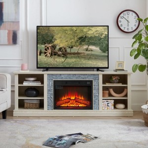 NicBex TV Stand Modern Fireplace TV Stand Entertainment Center with Large Storage Cabinet for Living Room - 1 of 4