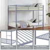 INFURNIC Beds Metal Twin Over Twin Bunk Bed Low Profile Frame with Built-in Ladder and High Guardrails for Kids Teens, Grey, 77.56"*41.34"*61.81" - 2 of 4