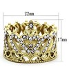 Slickblue Crown-Shaped Tanzanite Synthetic Crystal Ring in IP Gold Stainless Steel for Women, Size 5-10 - 2 of 4