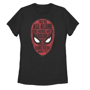 Women's Marvel Spider-Man: Far From Home Alone Quote T-Shirt - 1 of 3