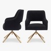 WestinTrends Genevieve Mid-Century Modern Upholstered Boucle Swivel Accent Chair (Set of 2) - 3 of 4