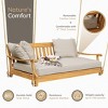 Cambridge Casual Robin Teak Wood Outdoor Swing Daybed with Oyster Cushion: Weather-Resistant, 500 lb Capacity, Includes Back Cushions - 4 of 4