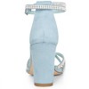 Allegra K Women's Rhinestones Crisscross Strap Strappy Chunky Heel Sandals - 4 of 4
