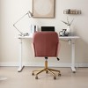 Modern Home Office Desk Chair, Armless Cross Legged Office Desk Chair, Fabric Padded Modern Swivel Height Adjustable for Home Office-The Pop Home - 2 of 4