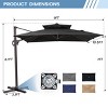 Crestlive Products 9'X10.5' Double Top Patio Cantilever Umbrella UV30+ Outdoor 360° Rotation 6 Heights Adjustable Offset Umbrella - 3 of 4