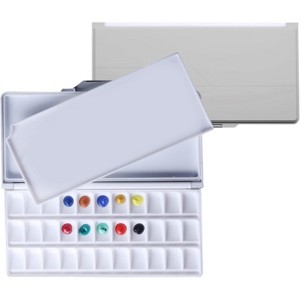 MEEDEN Watercolor Palette with Lid: 33 Wells Airtight Folding Paint Palette with Large Mixing Tray - 1 of 4