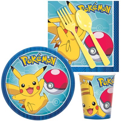 Birthday Express Pokemon Birthday Party Standard Tableware Kit - Serves 8 Guests