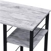 INFURNIC Writing Desk Modern Rectangular Desk with 2-Tier Shelf and Open Metal Base for Home Office, White Black, 19"*47"*28" - 2 of 4