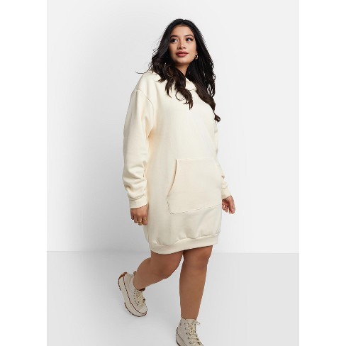 White oversized hotsell hoodie dress