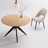 YOUNIKE Round Dining Table for Small Spaces, Modern Wooden Kitchen Table with Metal Legs, Living Room Table for Kitchen, Breakfast Nook - 2 of 4