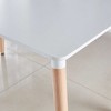 Modern Rectangle Dining Table, with Metal Legs Brace, Office Table, Coffee Table, for Living Room, Kitchen - 4 of 4