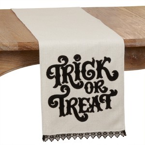 Saro Lifestyle Trick Or Treat Runner, Natural, 14" x 72" - 1 of 4