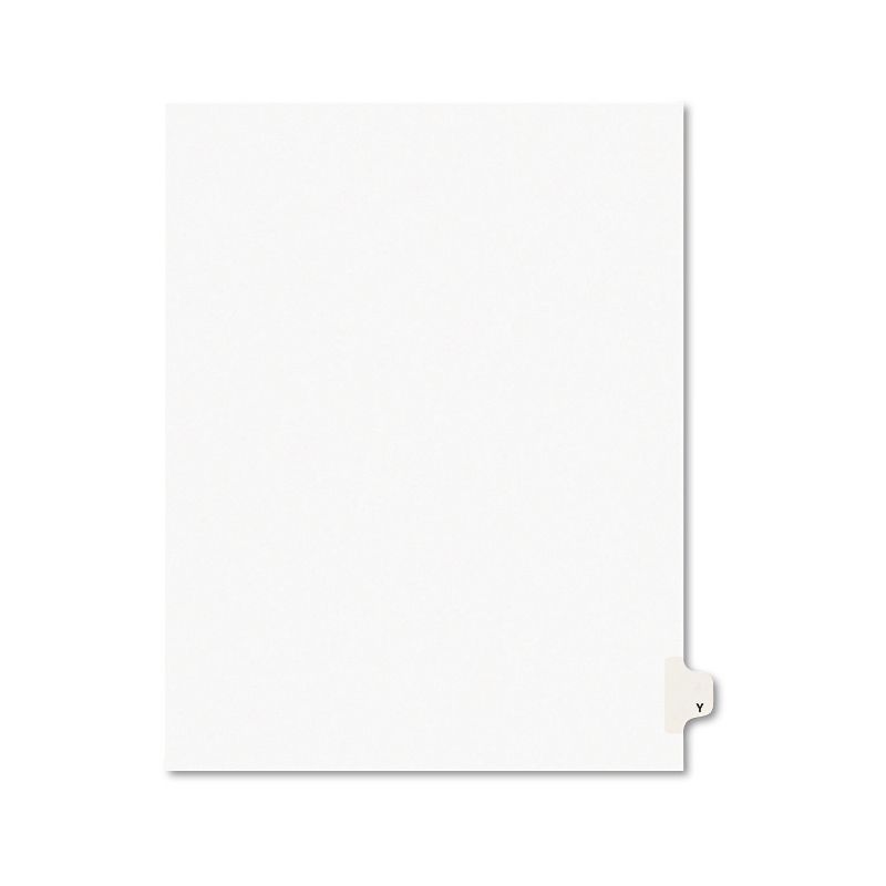 Avery-Style Legal Exhibit Side Tab Dividers 1-Tab Title Y Ltr White 25/PK 01425, 1 of 7
