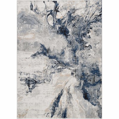 Hauteloom Kirkland Dark Blue Marble Rug