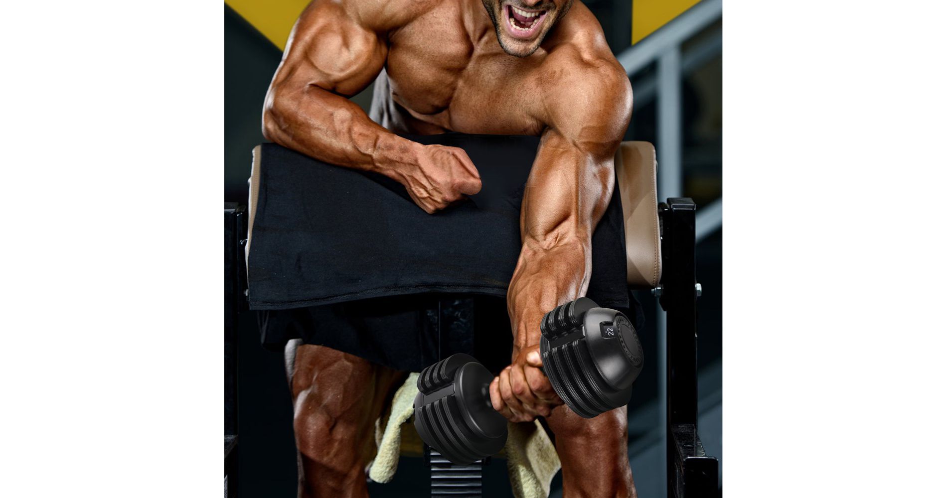 Adjustable Dumbbells, 52LBS Adjustable dumbbell steel and plastic mat