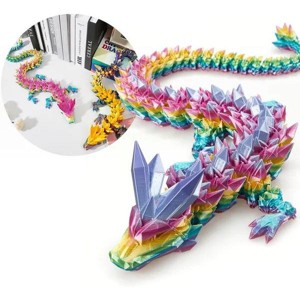 30" Large 3D Printed Dragon, Flexible Articulated Crystal Dragon Fidget Toy, Cool Big Dragon Toy, Huge 3D Printed Dragon Gift for Girls Boys Kids - 1 of 4
