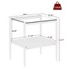 Set of 2 Rectangle End Table, Modern Table Tempered Glass Tabletop with MDF layer, Coffee Table Sets Glass-Cuddlewood - 4 of 4