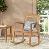 Welby Outdoor Acacia Wood/Wicker Rocking Chair Light Brown - Christopher Knight Home: Weather-Resistant, Rustic Patio Furniture - 3 of 4
