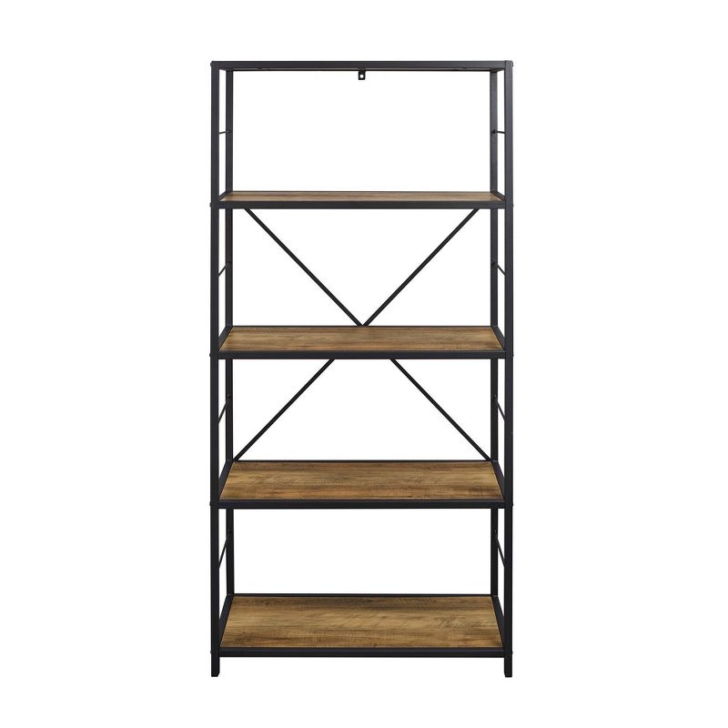 63" 4 Shelf Industrial Transitional Tall Bookshelf - Saracina Home, 4 of 8