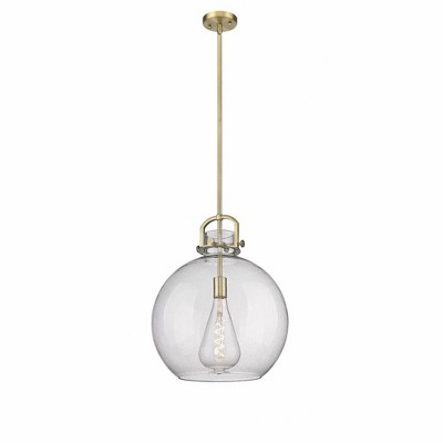 Newton Sphere - 1 Light Stem Hung Pendant In Industrial Style-21.38 Inches Tall and 16 Inches Wide