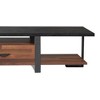 Royal Hampton Metal Framed Wooden TV Stand Straight with Two Drawers and Open Shelf, Black and Brown - 3 of 4