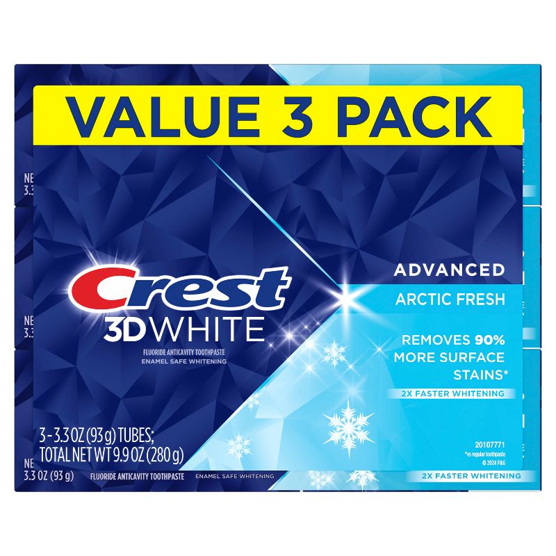 Crest 3D White Advanced Teeth Whitening Arctic Fresh Toothpaste - 3.3oz, 3 of 12