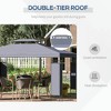 Resenkos Outdoor Garden Gazebo, Sunshade Gazebo Canopy,10' x 13' Double Roof Outdoor Gazebo Canopy Shelter with Screen Decorate Corner Frame, Gray - 4 of 4