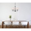 Elegant Lighting Bethany 5 lights pendant in black with white fabric shade - 2 of 4