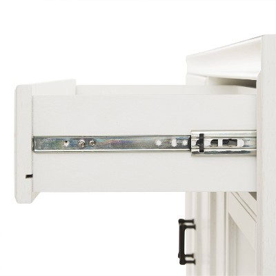 Distressed White 3-Piece Sideboard and Pantry Set with Cabinets