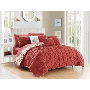 Queen 10pc Yabin Bed In A Bag Comforter Set Brick - Chic Home