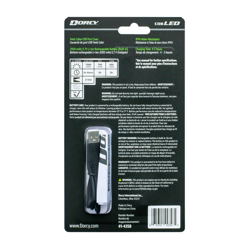 Dorcy 1000 Lumens USB Rechargeable LED Flashlight Power Bank, 3 of 8
