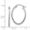 Black Bow Jewelry 2mm x 24mm Polished 14k White Gold Knife Edge Oval Hoop Earrings - 4 of 4