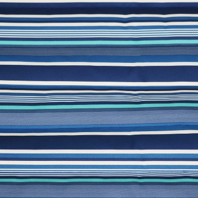 Blue Quilted Polyester 2-Person Spreader Bar Hammock with Pillow