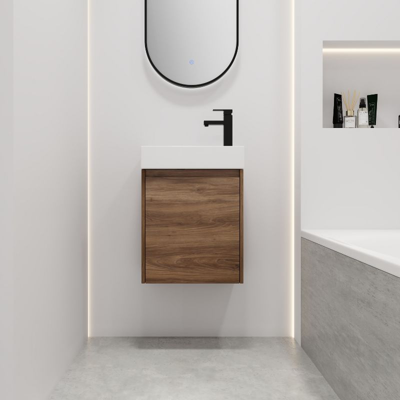 Floating Small Bathroom Vanity With Sink And Soft Close Door - ModernLuxe, 1 of 11