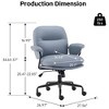 QingMoon PU Leather Office Chair, Adjustable Swivel Desk Chair, Ergonomic Computer Chair with Reclining Backrest for Home Office - 4 of 4